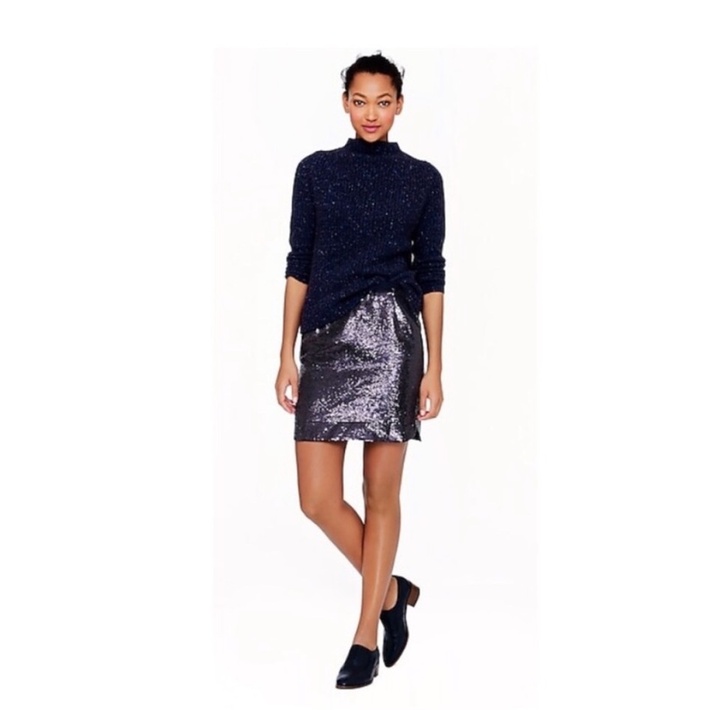 J Crew sequin blue skirt size 2